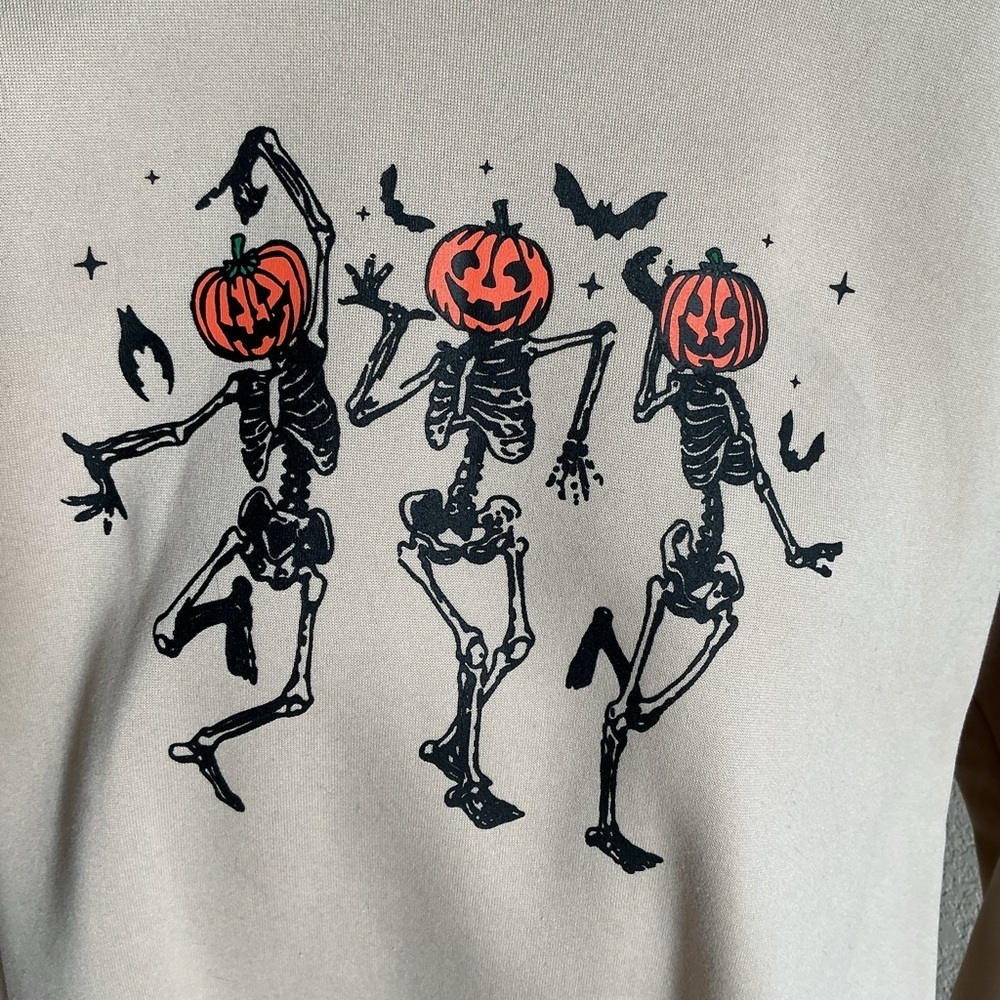 Dancing Pumpkin Skeletons Graphic Sweatshirt - Picture 2 of 3
